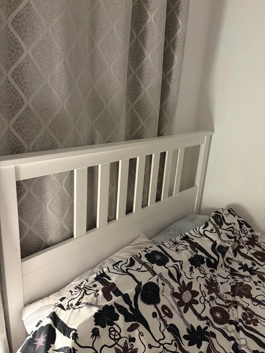 IKEA HEMNES BED FRAME WITH MATTRESS WHITE - Image 2