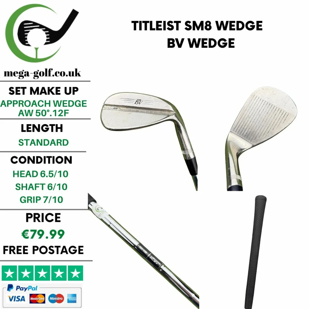 Titleist SM8 Wedge Aw 50°.12F / Bv Wedge - Image 1
