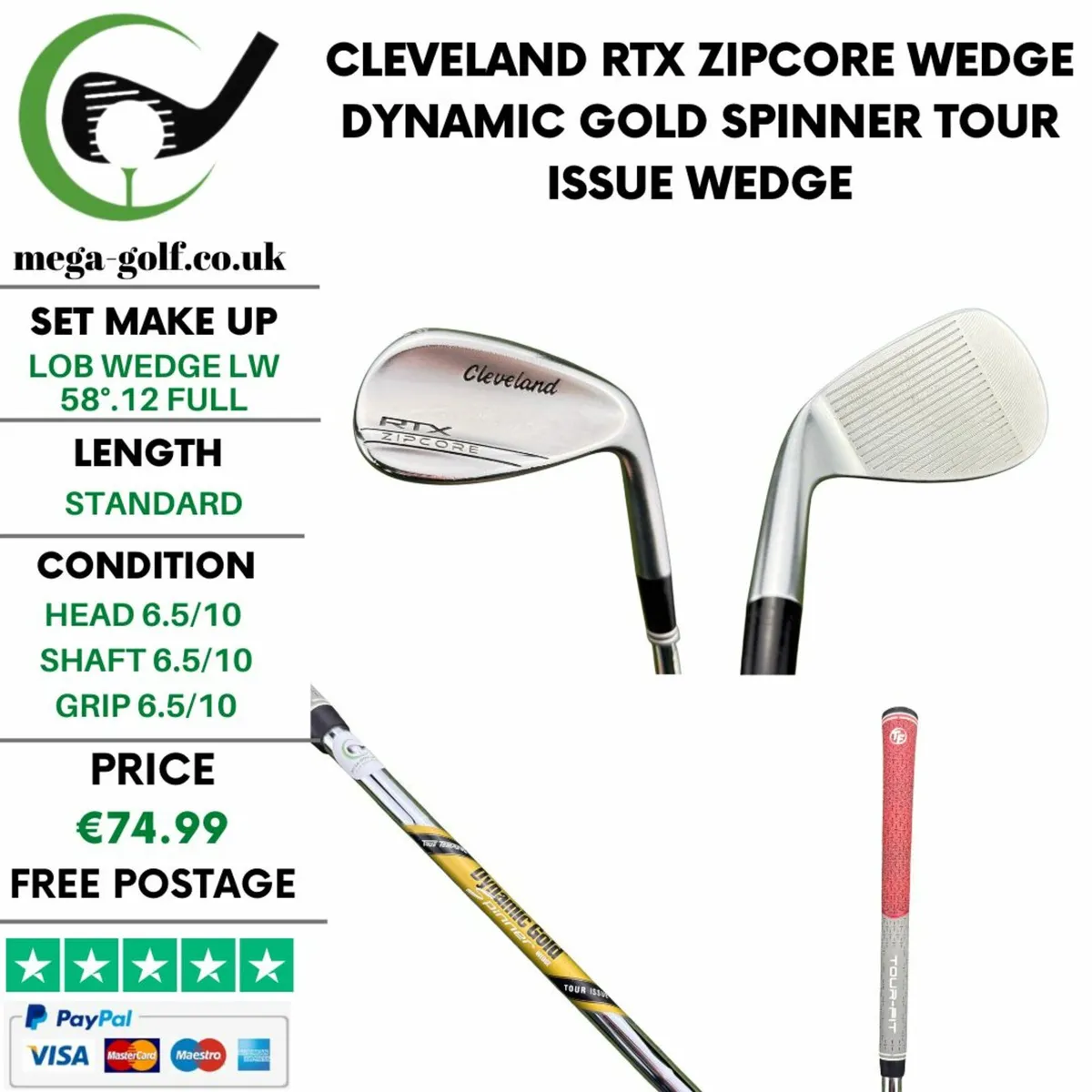 Cleveland RTX Zipcore Wedge Lw 58°.12 Full / Wedge - Image 1