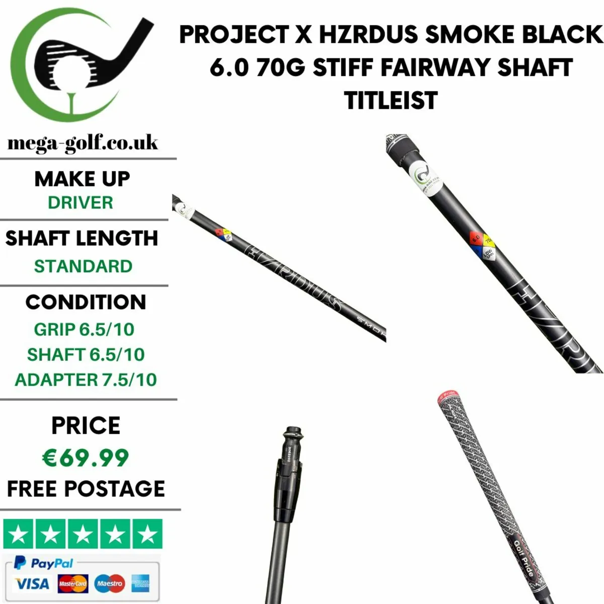 Project X Hzrdus Smoke Black 6.0 70G Stiff Fairway - Image 1