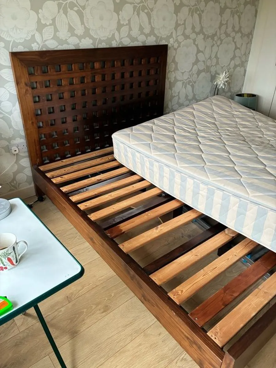 Wooden double bed frame - Image 2