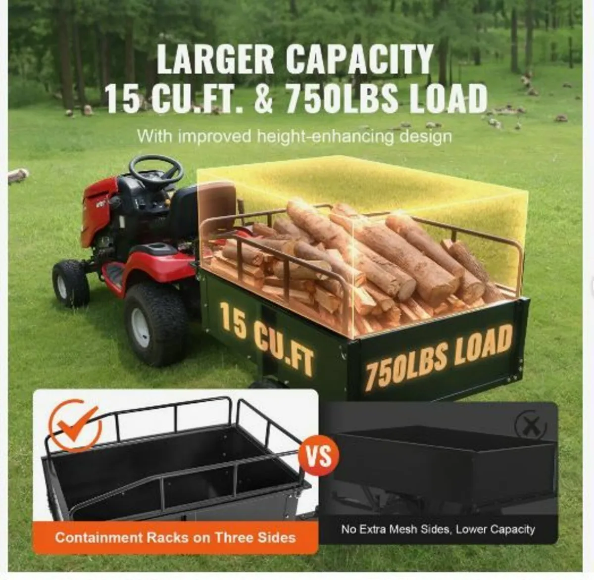 Heavy Duty ATV Trailer Steel Dump Cart - Image 4