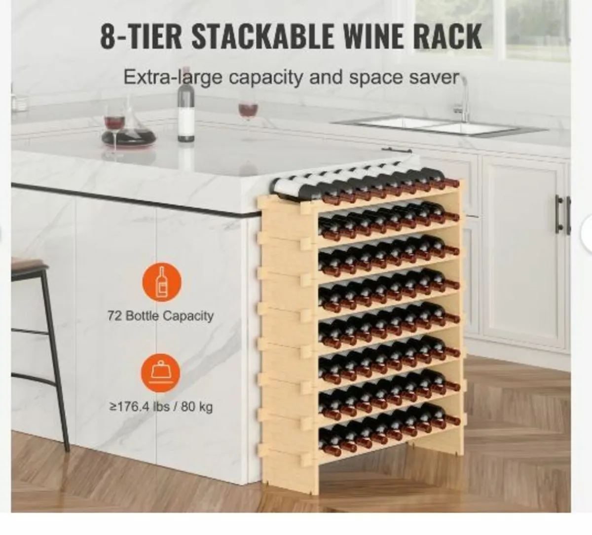 72 Bottle Stackable Modular Wine Rack - Image 3