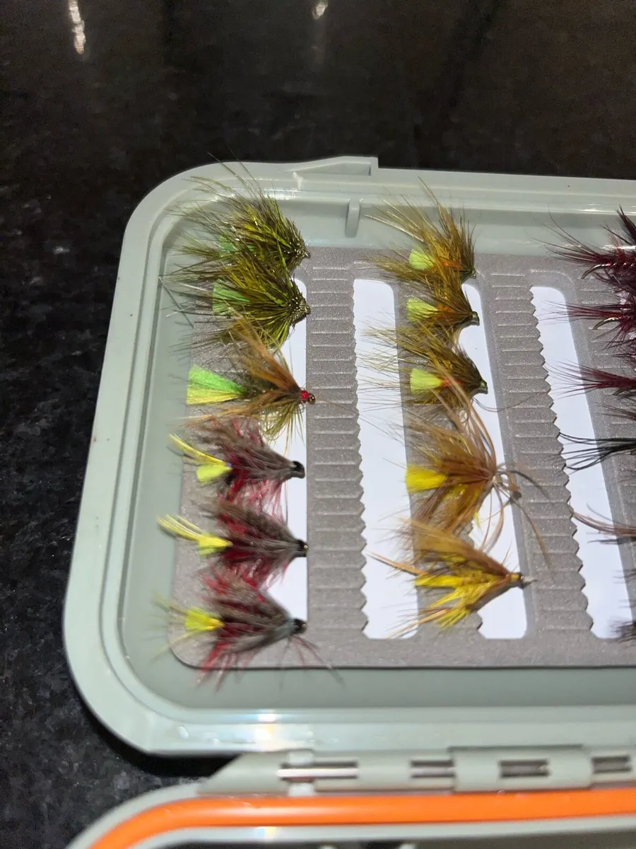 Irish trout flies and box - Image 3