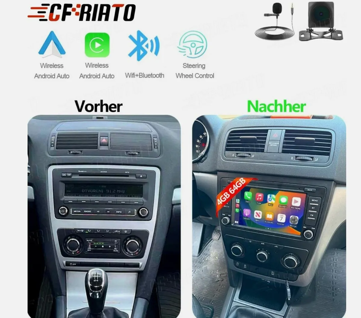 Skoda Octavia Carplay Android 15 Sterio Radio - Image 2