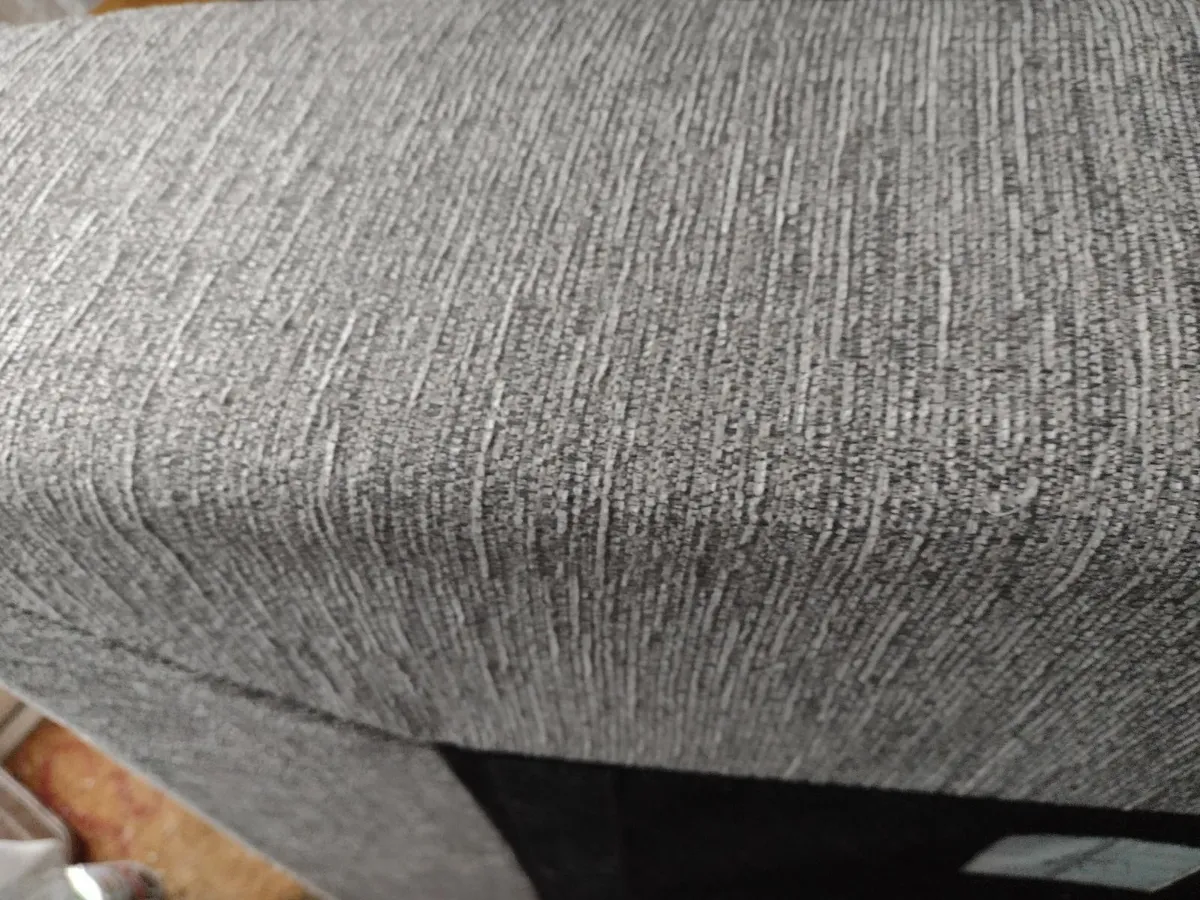 Ex large grey textured padded pouffe footstool - Image 1