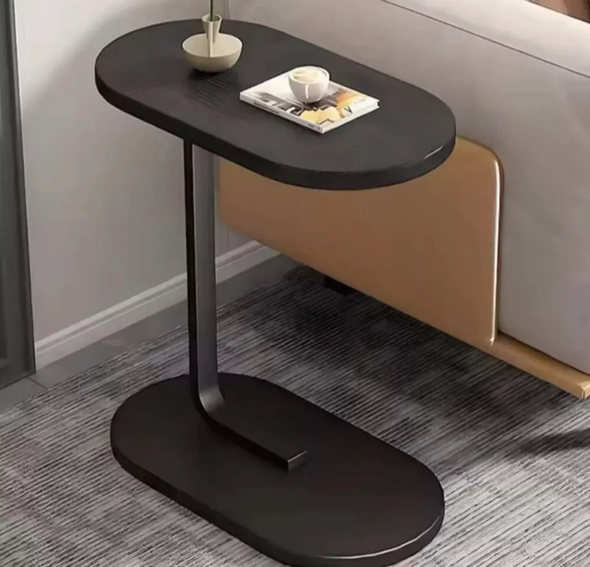 C Shaped Compact Sofa Side End Coffee Table NEW - Image 1