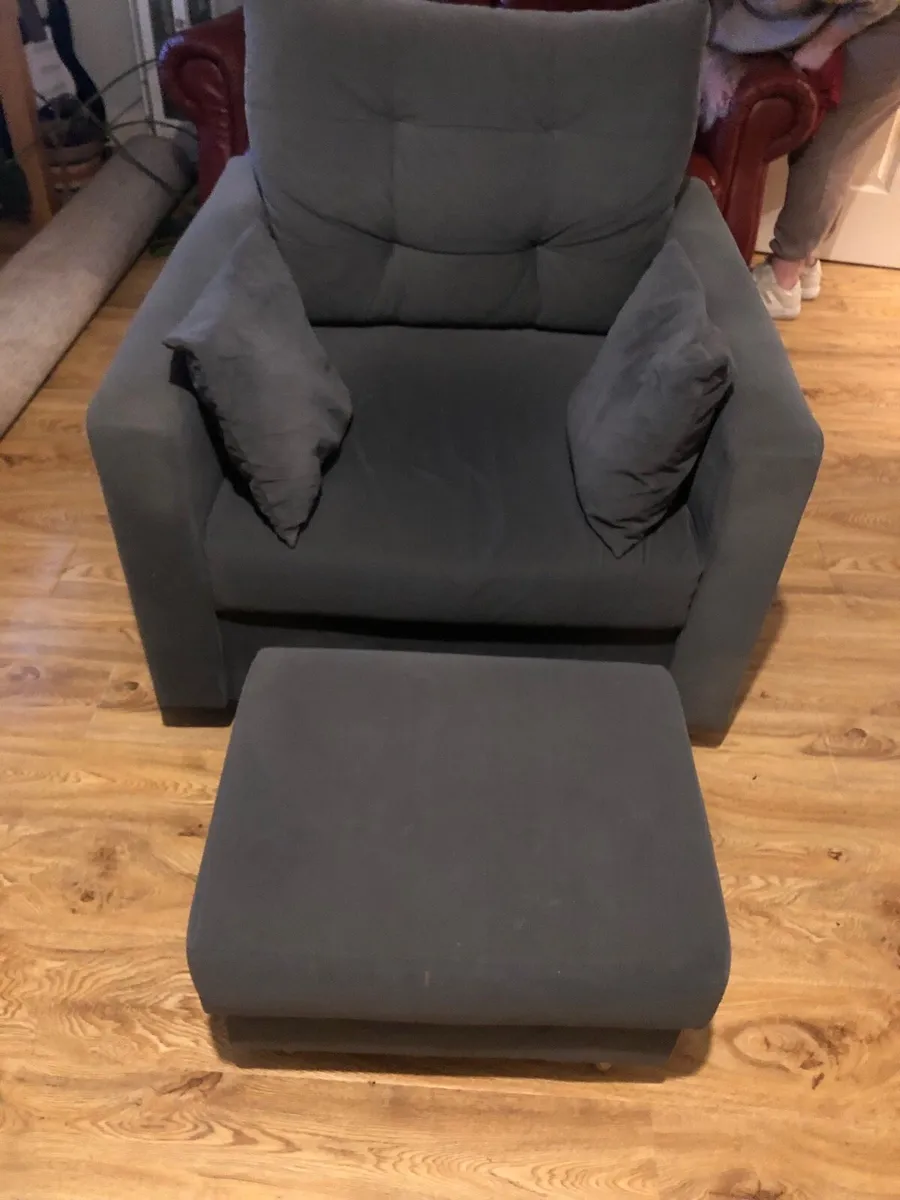 Lounge Chair & Matching Footstool ( As New ) - Image 2