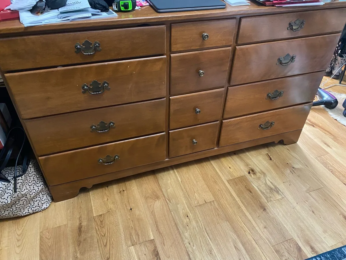 Large 12 drawer solid wood dresser