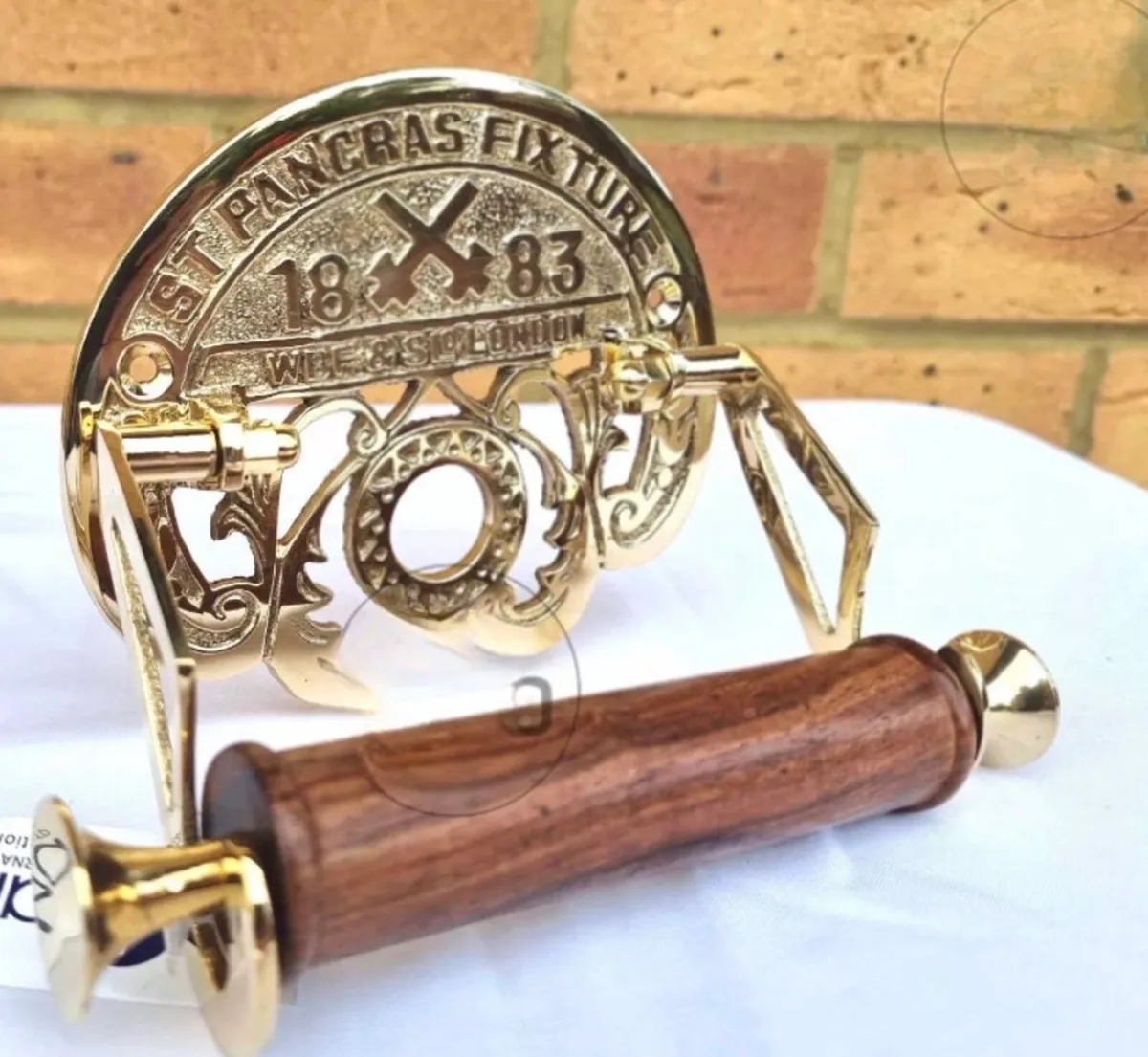 Solid Brass Toilet Roll Holder Retro Style NEW - Image 2