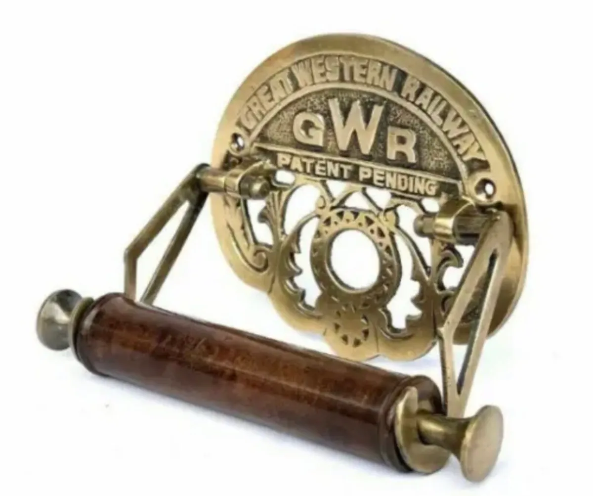 Solid Brass Toilet Roll Holder Retro Style NEW - Image 3