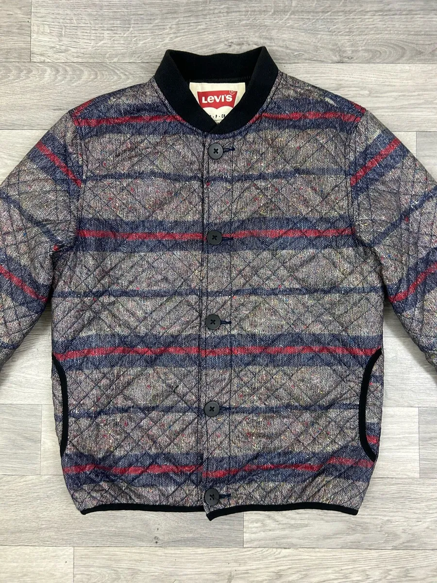 Vintage Levis Quilted Bomber Jacket Mens S/M - Image 2