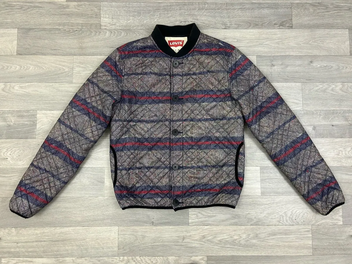 Vintage Levis Quilted Bomber Jacket Mens S/M - Image 1