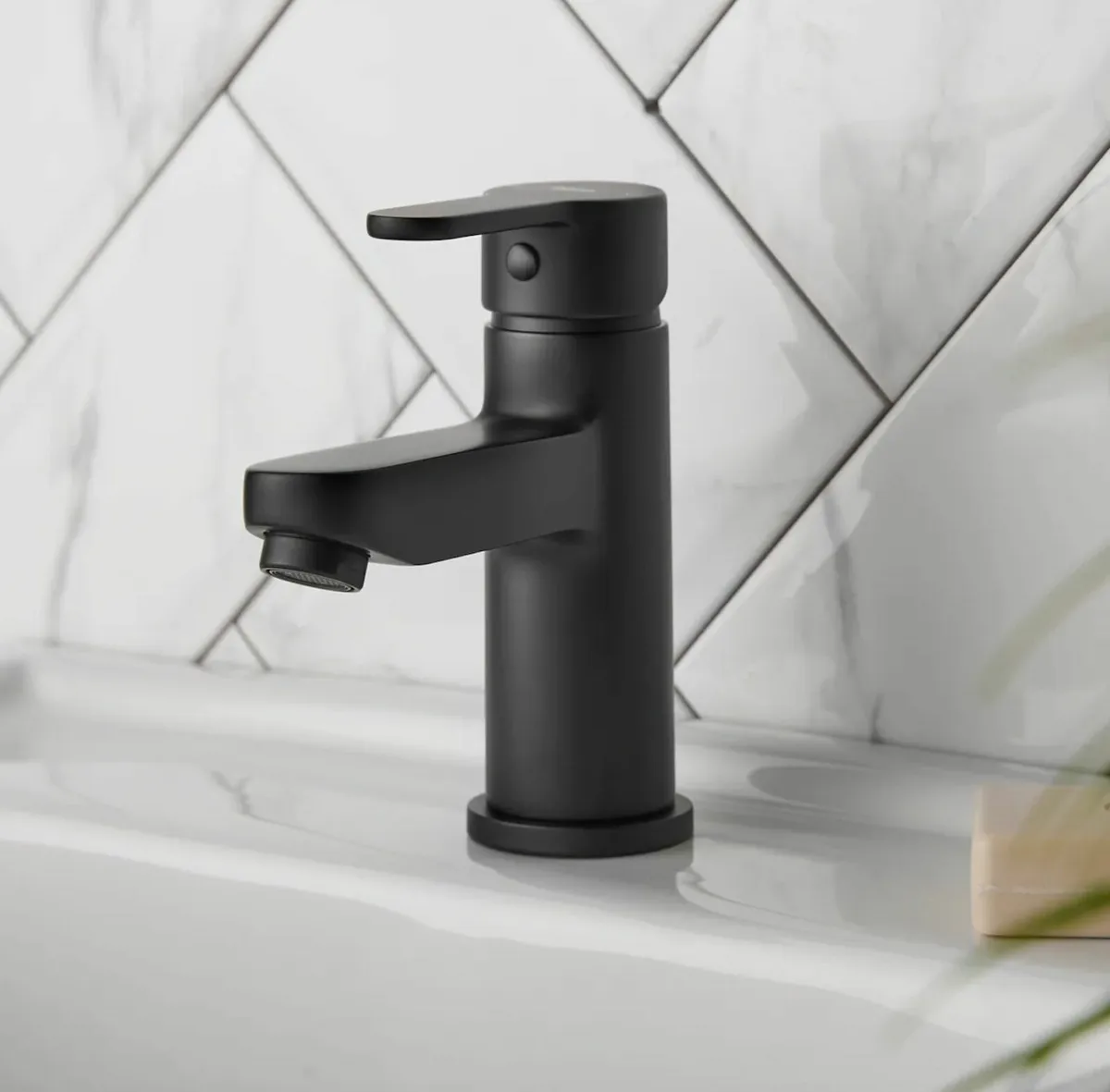 Mono Basin Mixer Sink Tap & Press Top Waste, Black - Image 3