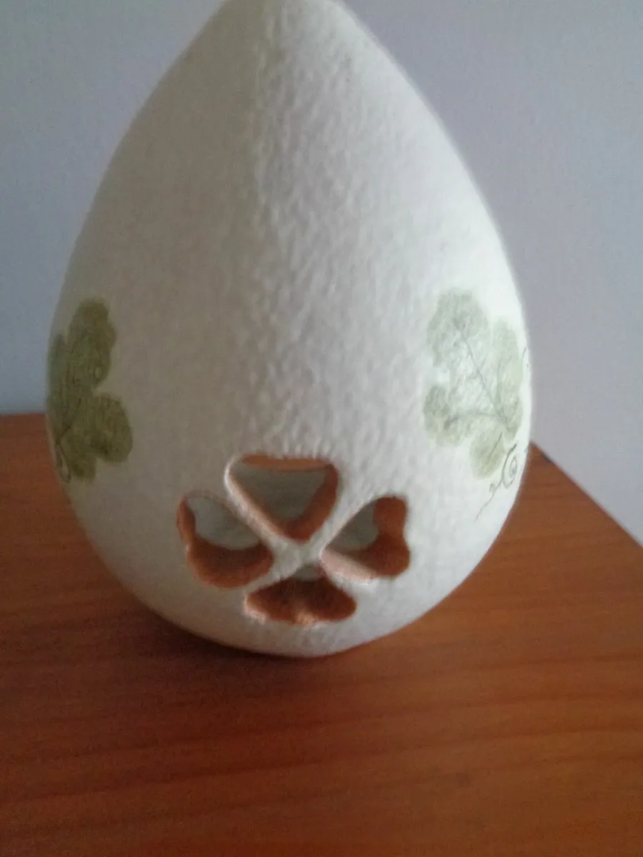 Hand Painted Pottery T Light Holder for Sale - Image 2