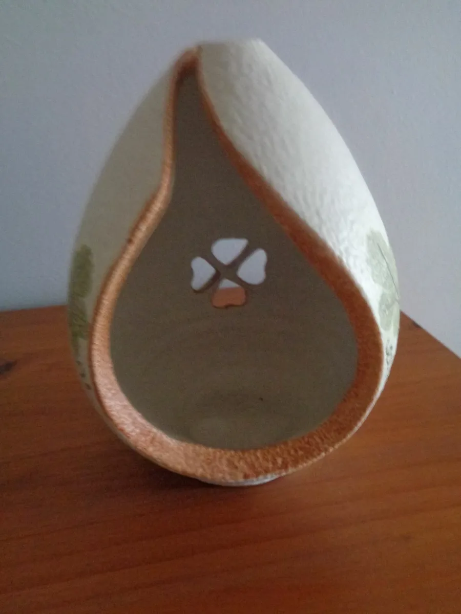 Hand Painted Pottery T Light Holder for Sale - Image 1