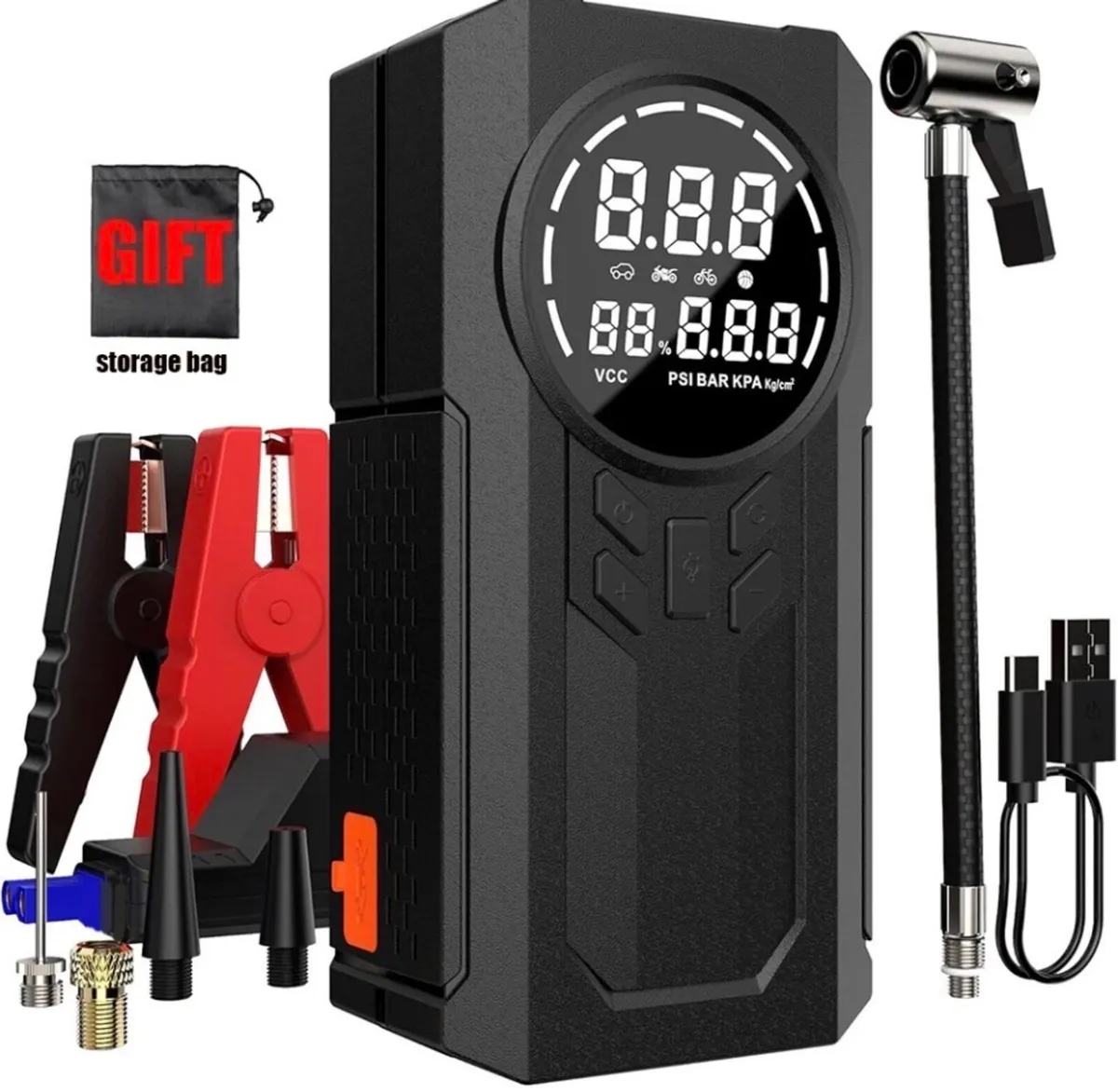 2in1 Car Battery Jump Starter With Tyre Inflator - Image 2