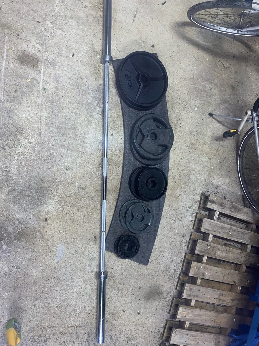 Weight plates and bar - Image 1
