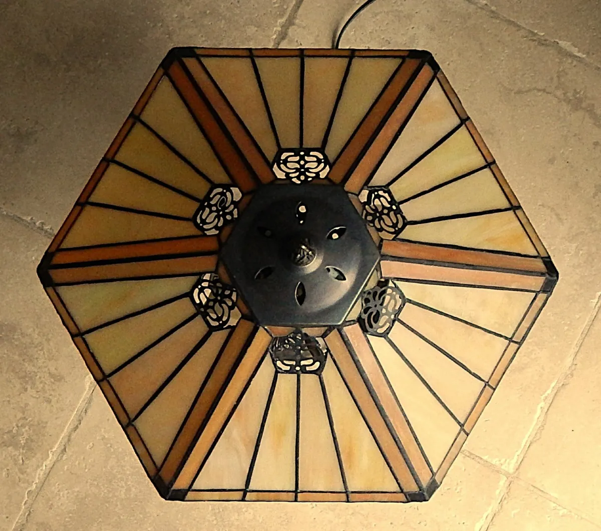 Tiffany Style Table Lamp with Twin Lights - Image 3