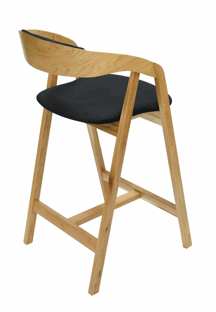 Nordic Oak Lounge Bar Stool - Image 3