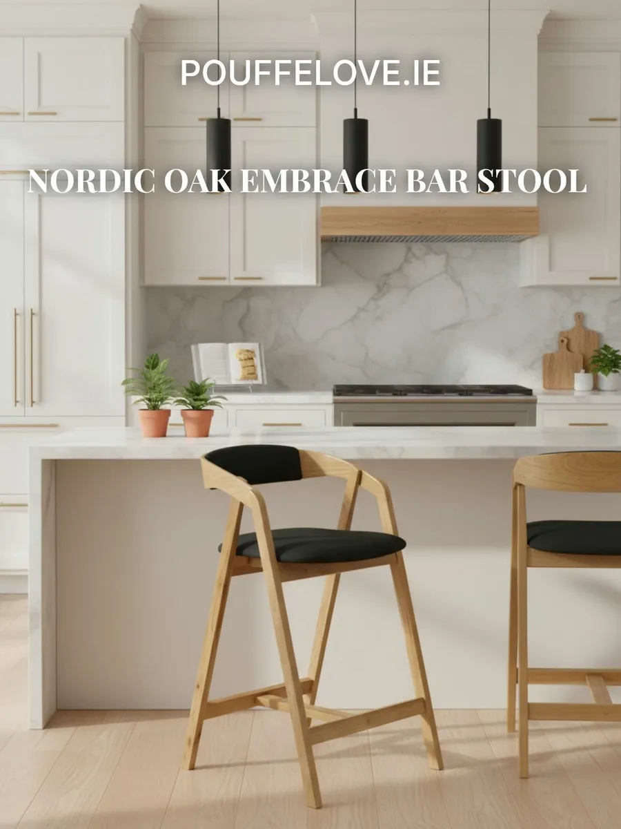 Nordic Oak Lounge Bar Stool - Image 1
