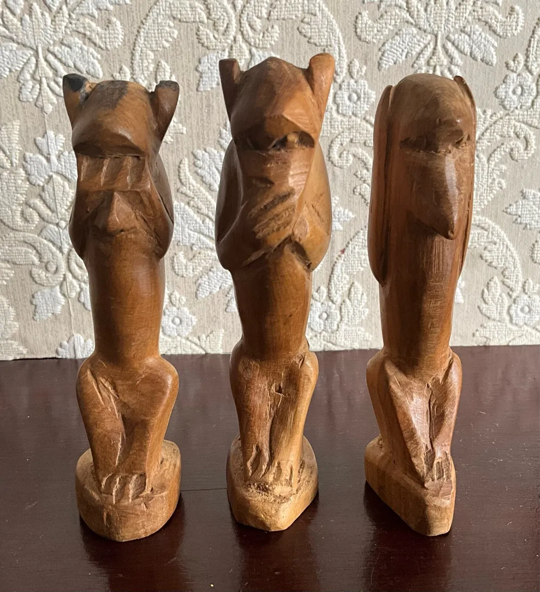3 Wise Monkeys -,Carved Wood - Image 2