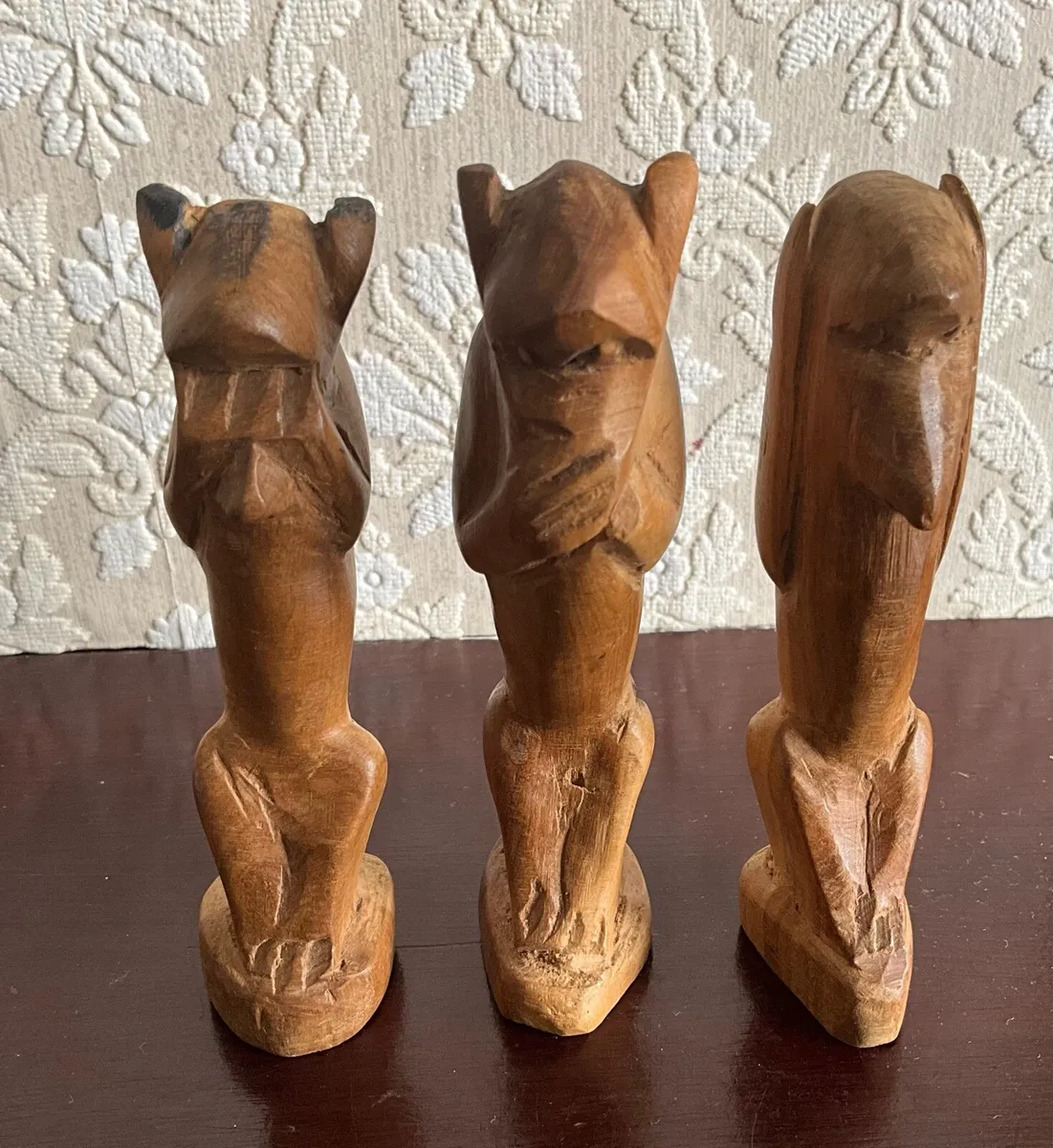 3 Wise Monkeys -,Carved Wood - Image 3