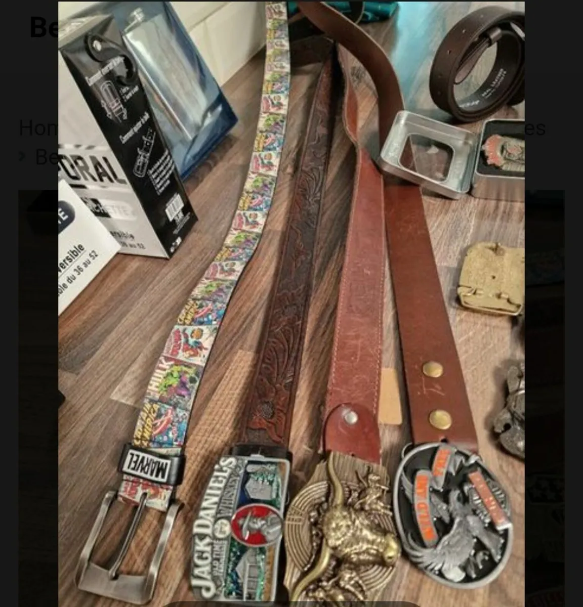 Mens belts,,Buckles,,hip flasks - Image 1