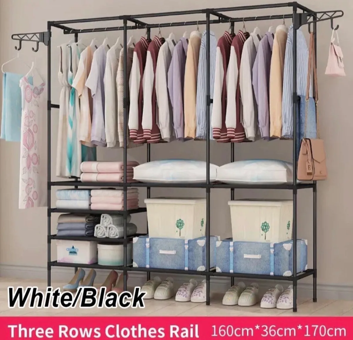 Clothes Rail Rack With Shelves NEW - Image 2