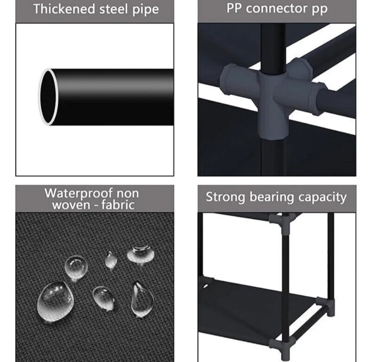 Clothes Rail Rack With Shelves NEW - Image 3
