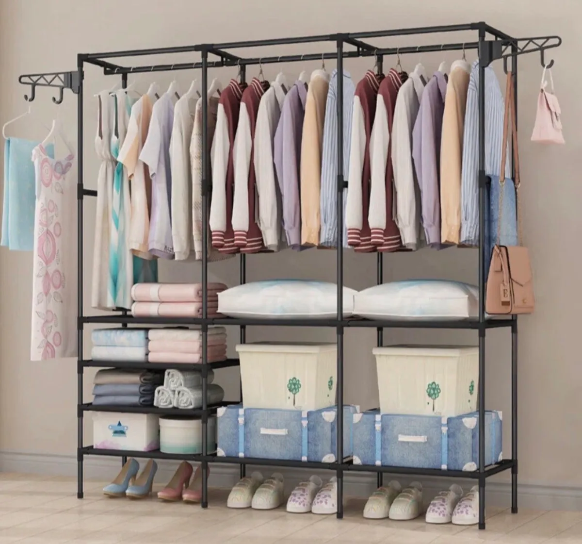 Clothes Rail Rack With Shelves NEW - Image 1