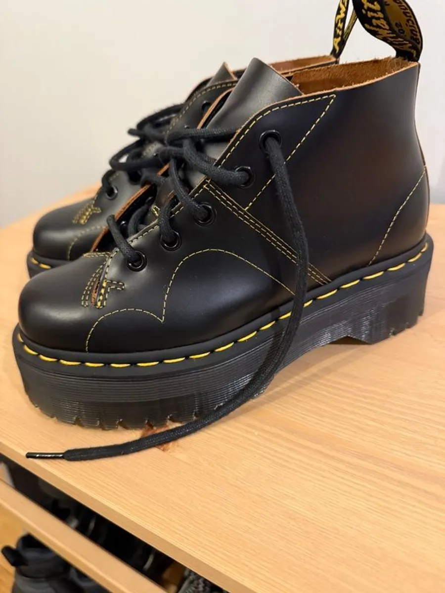 New Dr Martens - Church Quad Leather Platform Monkey Boots - Image 1