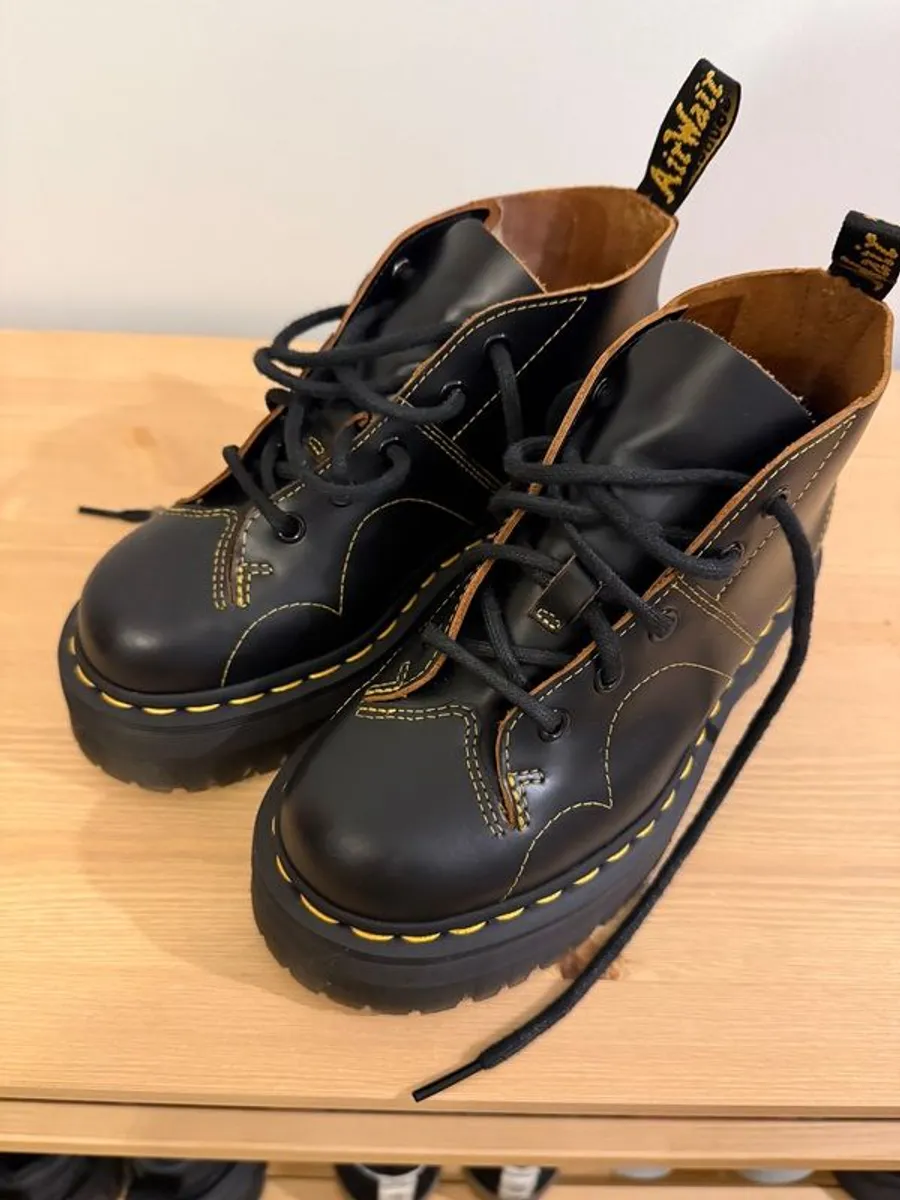 New Dr Martens - Church Quad Leather Platform Monkey Boots - Image 4