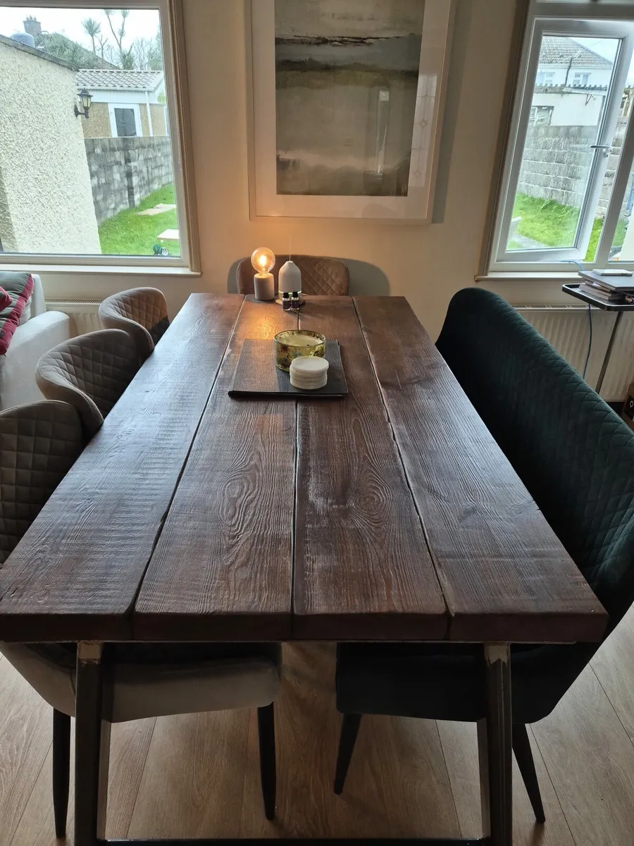 Table and chairs with bench - Image 1