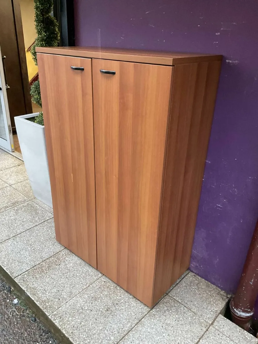 Walnut double door storage cabinet - Image 2