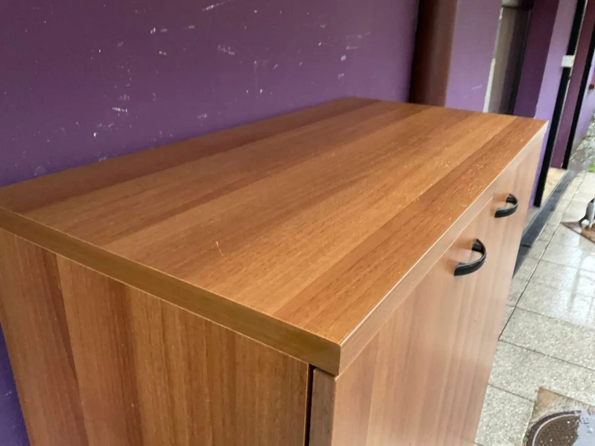 Walnut double door storage cabinet - Image 3