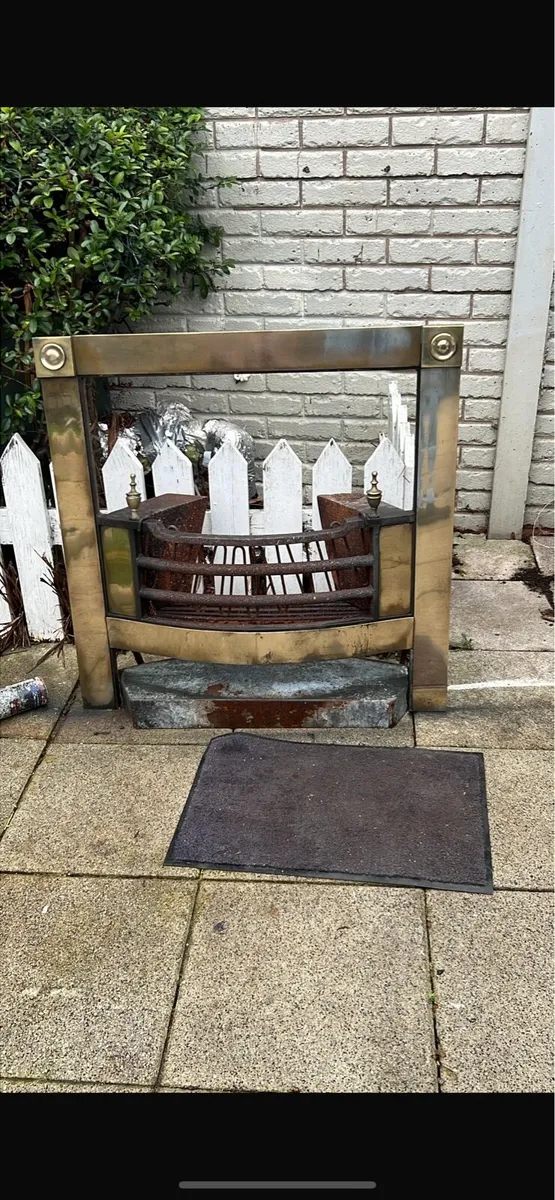 Vintage Solid Brass Fireplace - Image 1