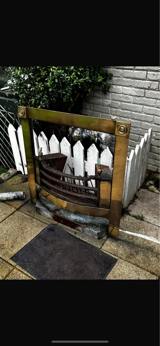 Vintage Solid Brass Fireplace - Image 2