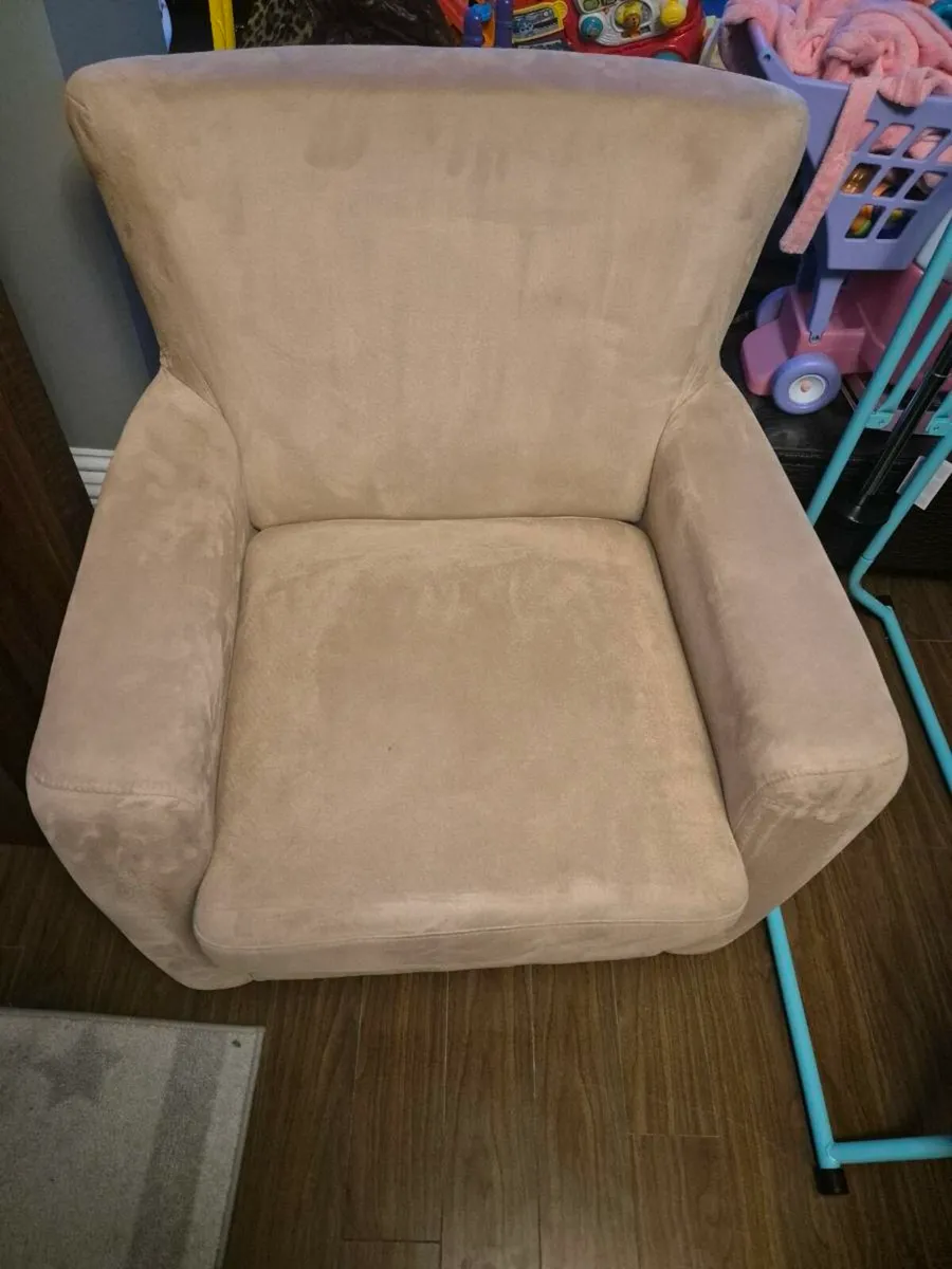 Cream fabric armchair - Image 4