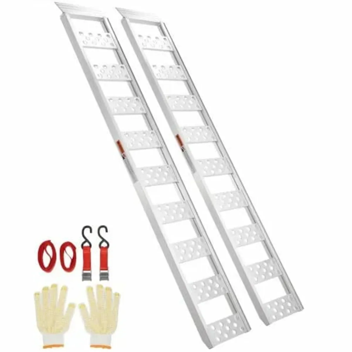 Aluminum Ramps, 1250lbs, Straight Ramp with Treads - Image 1