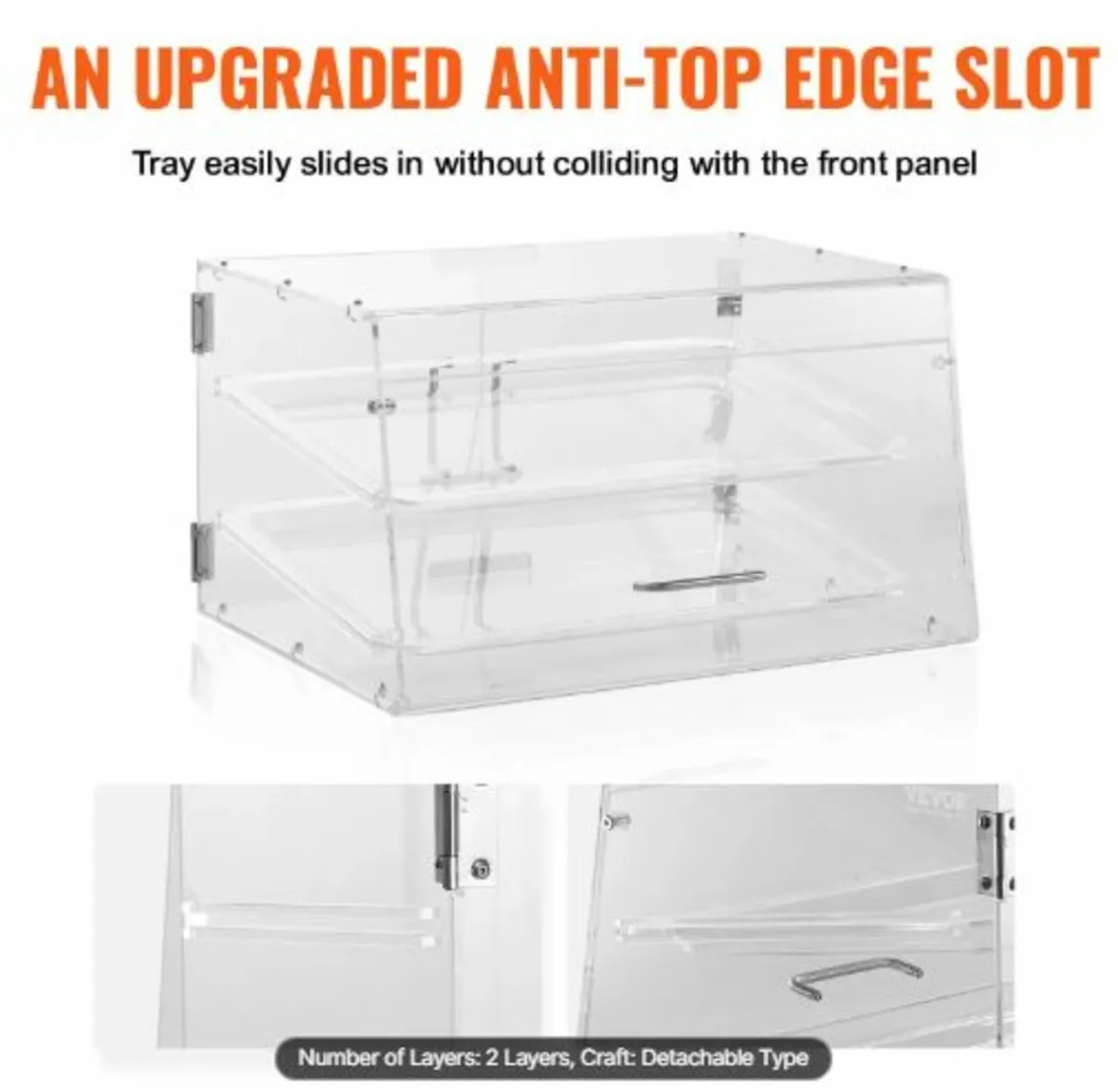 Pastry Display Case, 2-Tier Commercial Countertop - Image 3