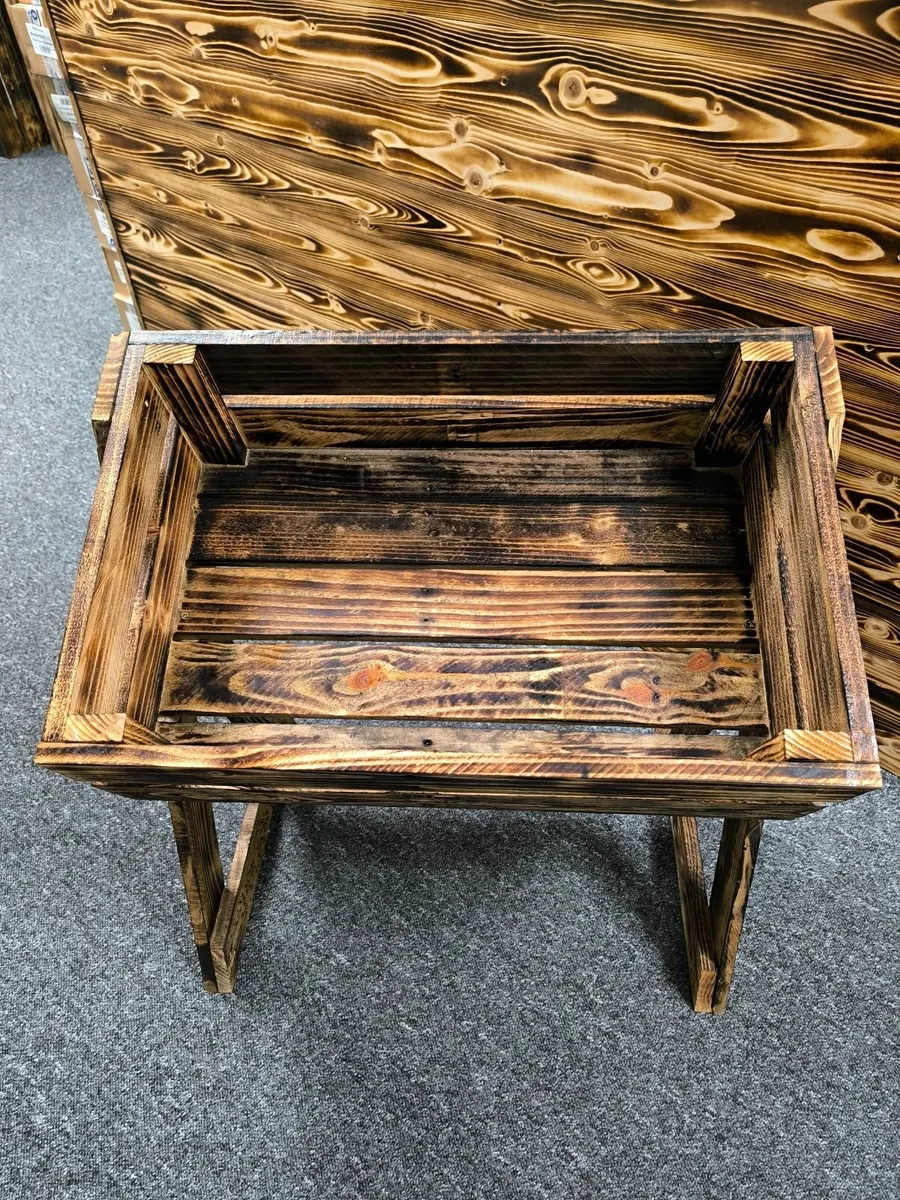 Handmade Wooden Display Crates – Torched Pine, Var - Image 3