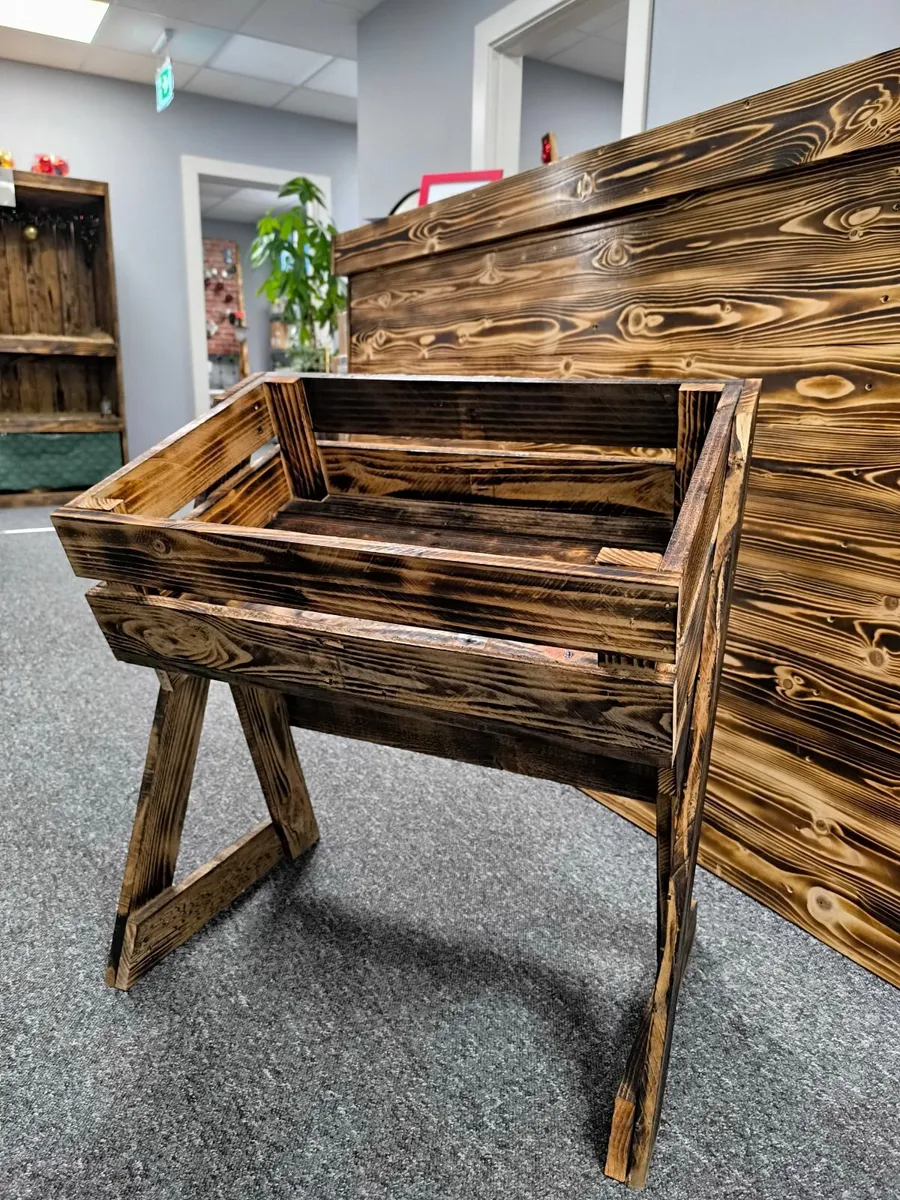 Handmade Wooden Display Crates – Torched Pine, Var - Image 1