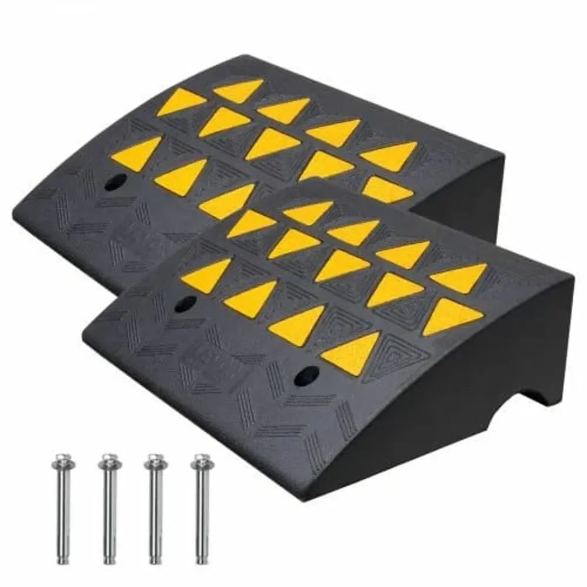 Rubber Curb Ramp 2 Pack, 6" Rise Height Heavy-Duty - Image 1