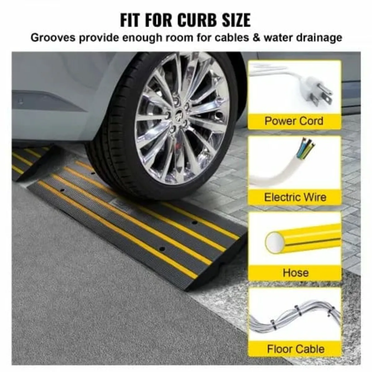 Curb Ramp Rubber Driveway Ramp 3 Pack 2.6" Rise 15 - Image 3