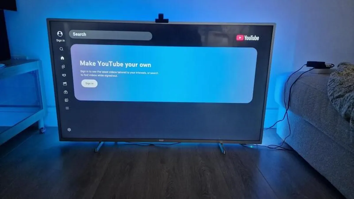 55 inch Philips 4K UHD LED Smart TV + Govee TV Backlight + Majority Snowdon II Soundbar with Built-In Subwoofer - Image 1