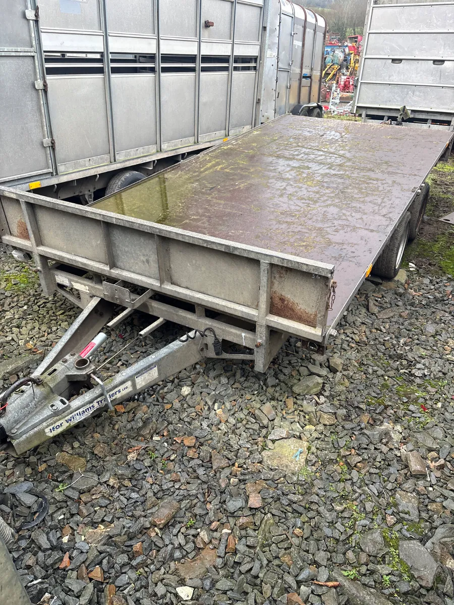 Ifor Williams 14ft flat bed trailer - Image 1