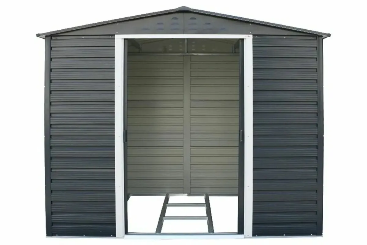 🏡 Alpine 8×6 Anthracite Grey Steel Garden Shed - Image 4