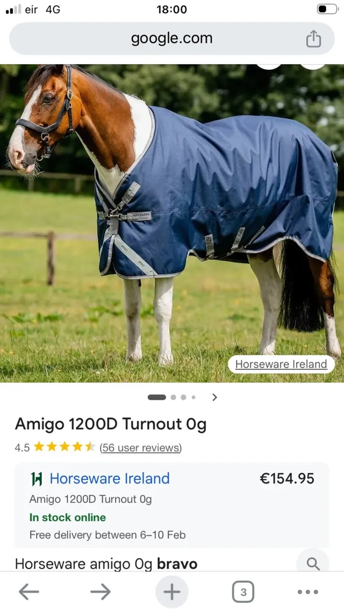 HorseWare  Amigo Bravo12 Turnout rug 6’9” - Image 3