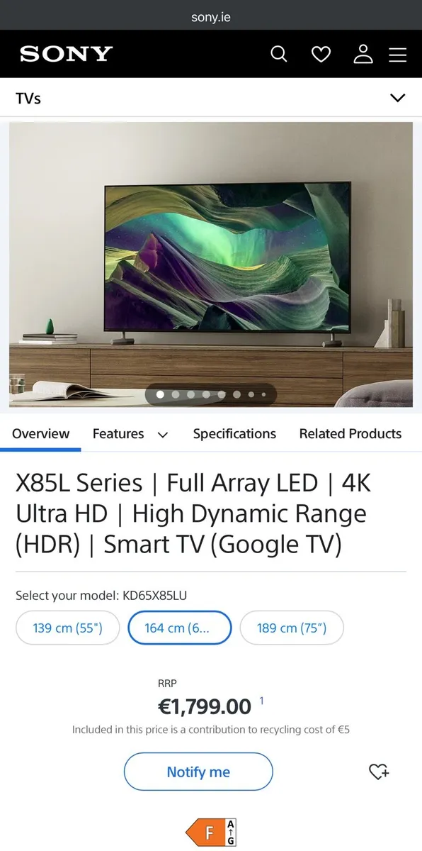 Full Array LED 2023 65” Sony Bravia TV (For Parts) - Image 4